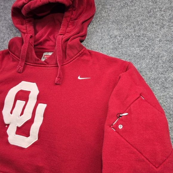 Vintage Nike Team Oklahoma Sooners OU Hoodie Embroidered Heavy Stash Pocket M - Picture 2 of 10